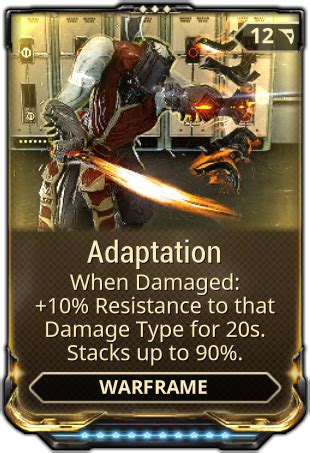 Adaptation confers damage reduction based on the lowest damage vulnerability across your Warframe's health classes (Tenno Flesh, Tenno Shields), with Tenno Shields being the lowest, with -25 damage from all sources, so the math comes out to 0. . Warframe adaptation